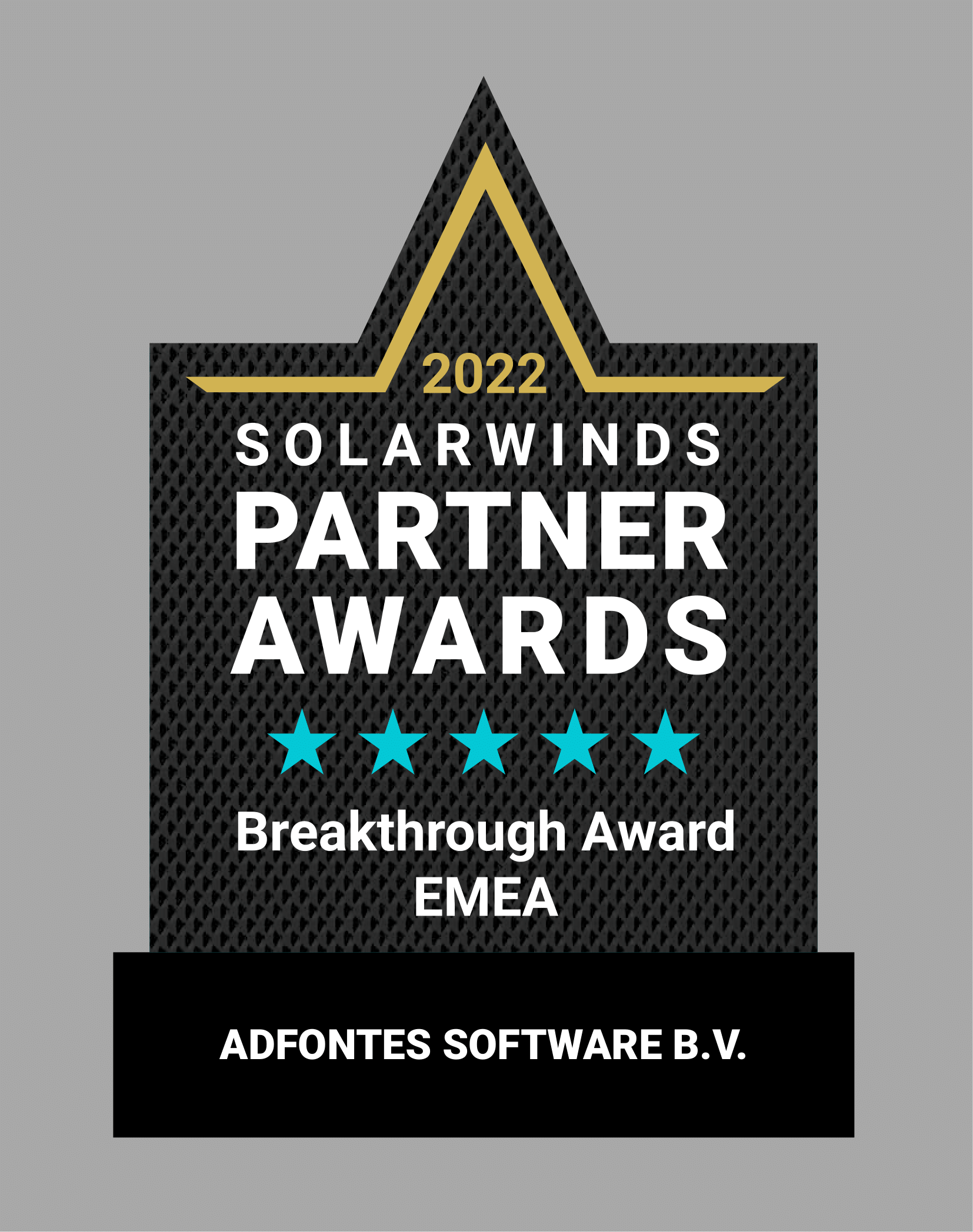 SolarWinds Partners Earn EMEA Awards 2022 – Adfontes Software SolarWinds Breakthrough Partner 2022 EMEA